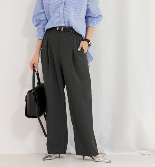 NOLLEY'S sophi「《セットアップ対応》ウォッシャブルツイルイージータックワイドパンツ」|その他|