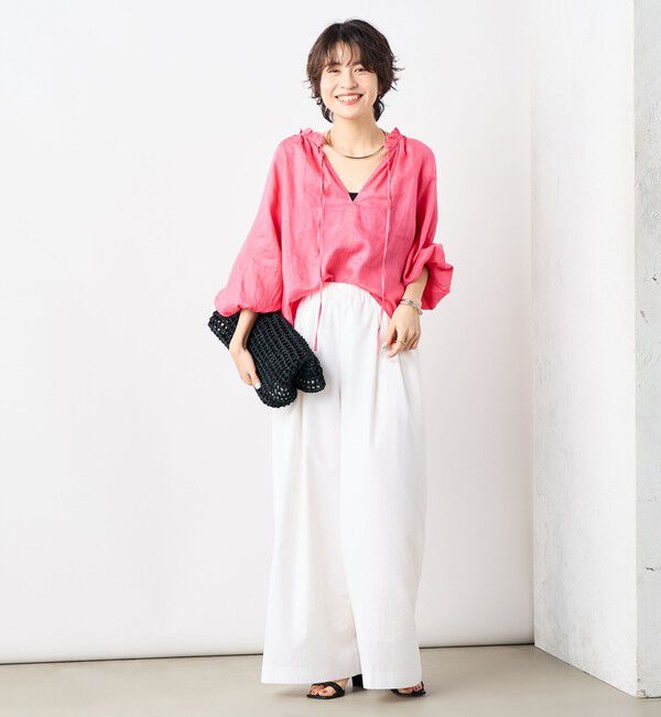 NOLLEY'S「《セットアップ対応》リネンフリル衿ブラウス」|シャツ・ブラウス|