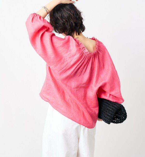 NOLLEY'S「《セットアップ対応》リネンフリル衿ブラウス」|シャツ・ブラウス|