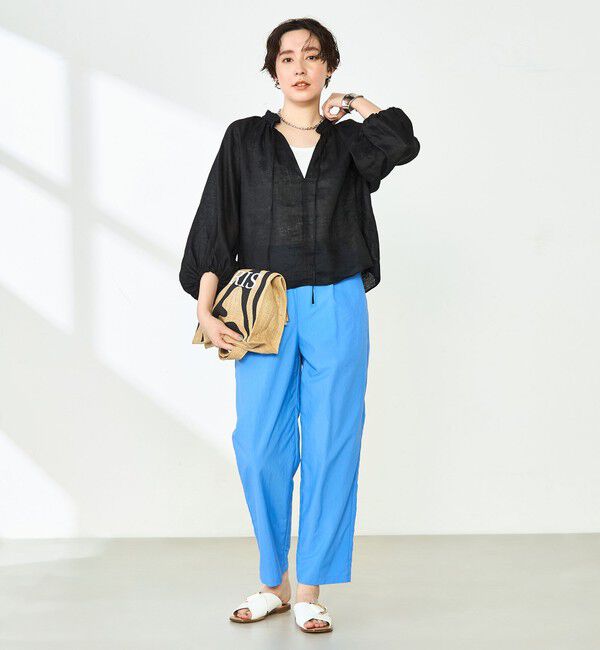 NOLLEY'S「《セットアップ対応》リネンフリル衿ブラウス」|シャツ・ブラウス|