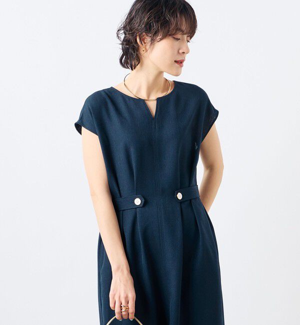 NOLLEY'S sophi「ウォッシャブル麻調タックコクーンワンピース」|ワンピース|