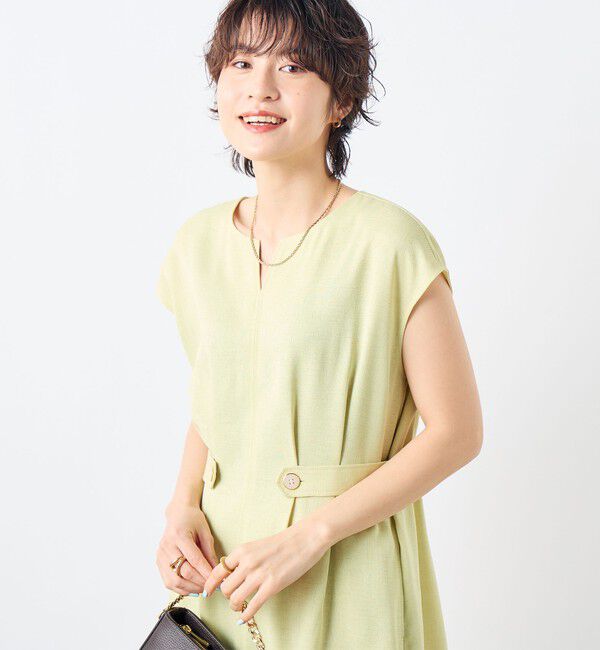 NOLLEY'S sophi「ウォッシャブル麻調タックコクーンワンピース」|ワンピース|