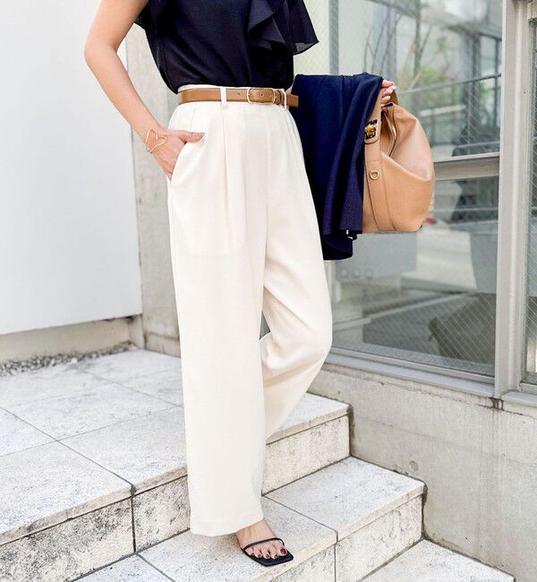 NOLLEY'S「《セットアップ対応》ウォッシャブル麻調タックワイドパンツ」|その他|キナリ