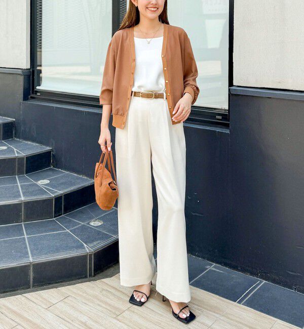 NOLLEY'S「《セットアップ対応》ウォッシャブル麻調タックワイドパンツ」|その他|