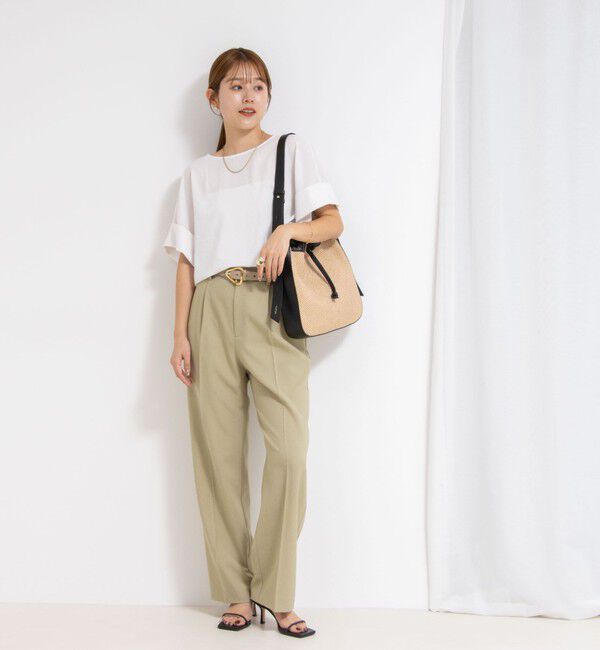 NOLLEY'S「【松葉☆別注アイテム】《セットアップ対応》エアリージョーゼットWカフスブラウス」|シャツ・ブラウス|