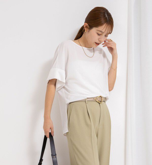 NOLLEY'S「【松葉☆別注アイテム】《セットアップ対応》エアリージョーゼットWカフスブラウス」|シャツ・ブラウス|