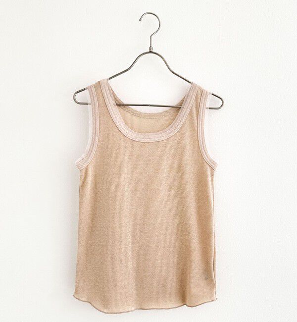 NOLLEY'S「ラメリブタンクトップ」|タンクトップ|ベージュ