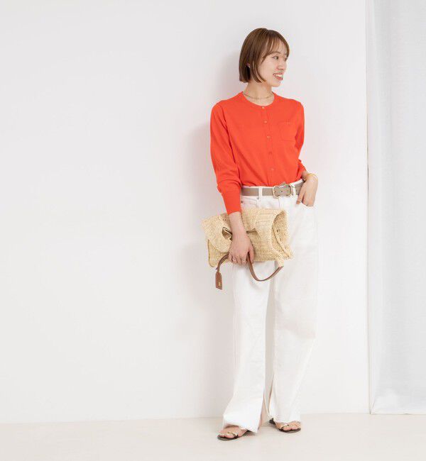 NOLLEY'S sophi「《アンサンブル対応/手洗い可能》綿ポリポケ付きCクルーネックカーディガン」|カーディガン|