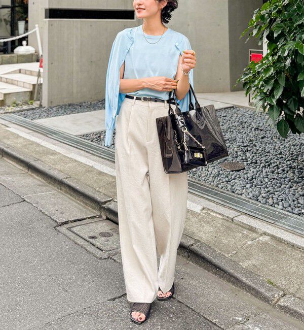 NOLLEY'S sophi「《アンサンブル対応/手洗い可能》綿ポリポケ付きCクルーネックカーディガン」|カーディガン|