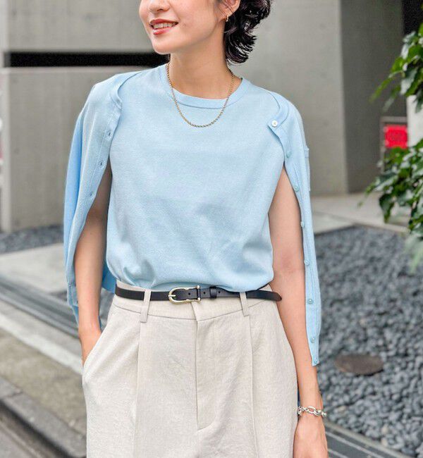 NOLLEY'S sophi「《アンサンブル対応/手洗い可能》綿ポリポケ付きCクルーネックカーディガン」|カーディガン|