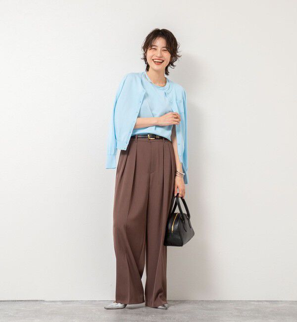 NOLLEY'S sophi「《アンサンブル対応/手洗い可能》綿ポリポケ付きCクルーネックカーディガン」|カーディガン|