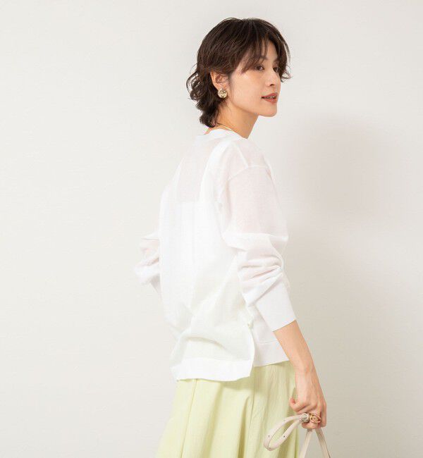 NOLLEY'S sophi「《手洗い可能》綿混シアーVネックカーディガン」|カーディガン|