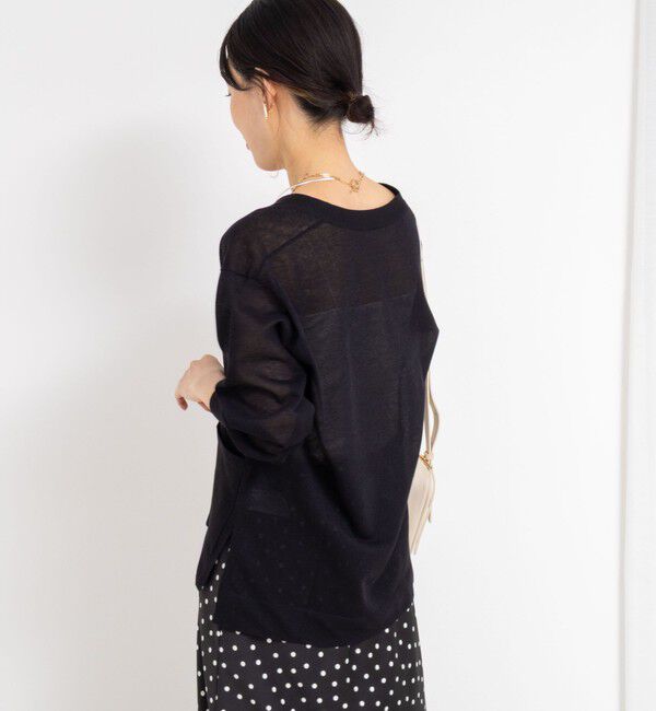 NOLLEY'S sophi「《手洗い可能》綿混シアーVネックカーディガン」|カーディガン|