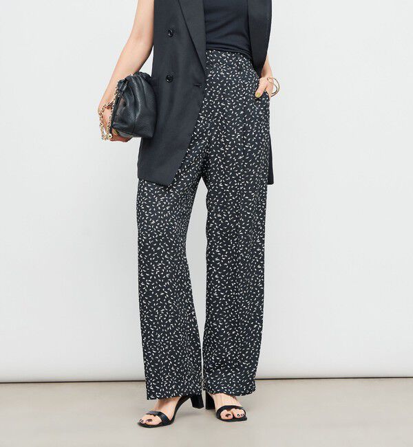 NOLLEY'S「ウォッシャブルバックサテンセミワイドパンツ」|その他|ブラック系その他3