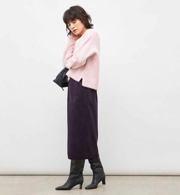 NOLLEY'S「ウォッシャブルストレッチスエード切替タイトスカート」|タイト|