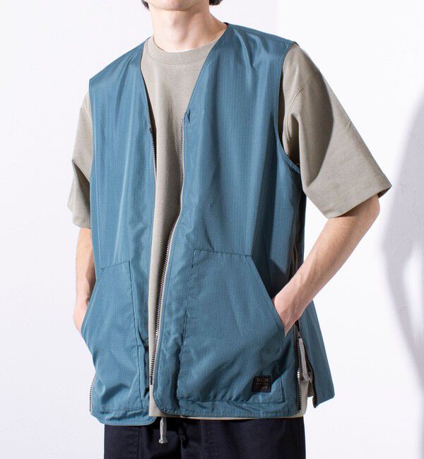 GLOSTER「【TAION/タイオン】ミリタリー Ripstop  Vネックジップリバーシブルベスト ユニセックス」|ベスト・ジレ|