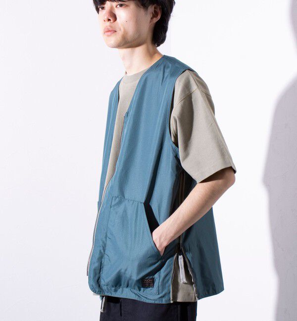 GLOSTER「【TAION/タイオン】ミリタリー Ripstop  Vネックジップリバーシブルベスト ユニセックス」|ベスト・ジレ|