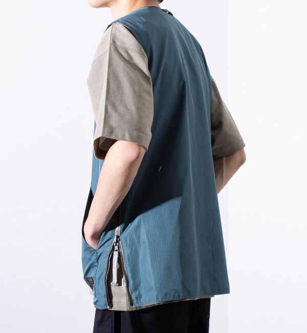 GLOSTER「【TAION/タイオン】ミリタリー Ripstop  Vネックジップリバーシブルベスト ユニセックス」|ベスト・ジレ|