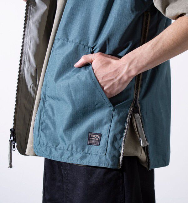GLOSTER「【TAION/タイオン】ミリタリー Ripstop  Vネックジップリバーシブルベスト ユニセックス」|ベスト・ジレ|