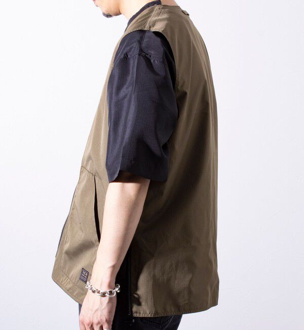 GLOSTER「【TAION/タイオン】ミリタリー Ripstop  Vネックジップリバーシブルベスト ユニセックス」|ベスト・ジレ|