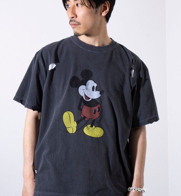 GLOSTER「【GOOD ROCK SPEED】別注ペンキ/ダメージ加工/ミッキー/MICKEY/ Tシャツ」|Tシャツ・カットソー|