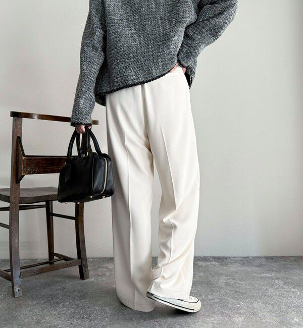 fredy emue「とろみツイルタックスラックス【レングス長め丈あり】」|スラックス|