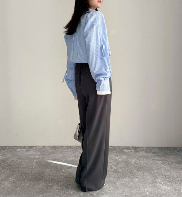 fredy emue「とろみツイルタックスラックス【レングス長め丈あり】」|スラックス|