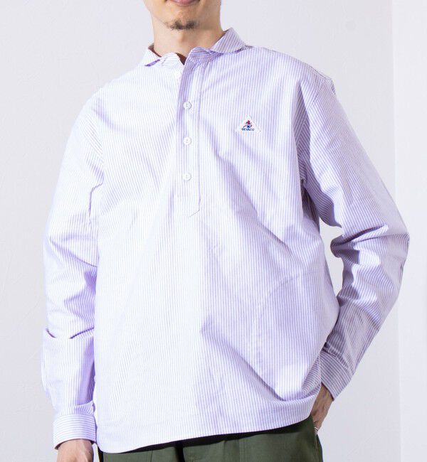 GLOSTER「【GEVACO/ゲバコ】オックスオーバーショールカラー長袖シャツ（無地/ストライプ/ギンガム）」|シャツ・ブラウス|