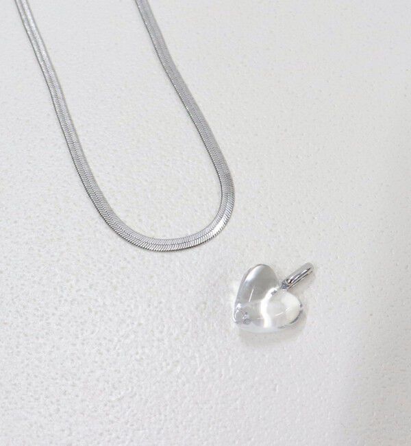 fredy emue「クリアハートフラットチェーンネックレス」|ネックレス|