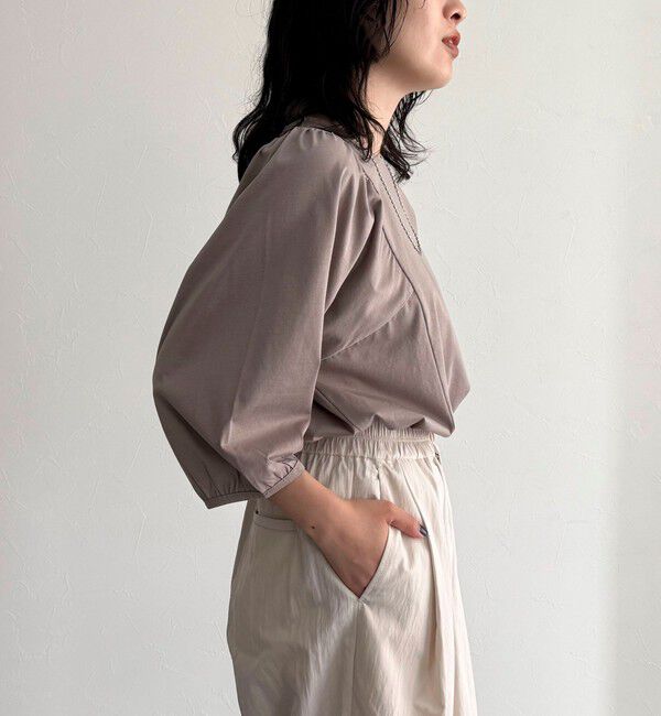 fredy emue「シルケット袖ギャザーカットソーブラウス」|Tシャツ・カットソー|