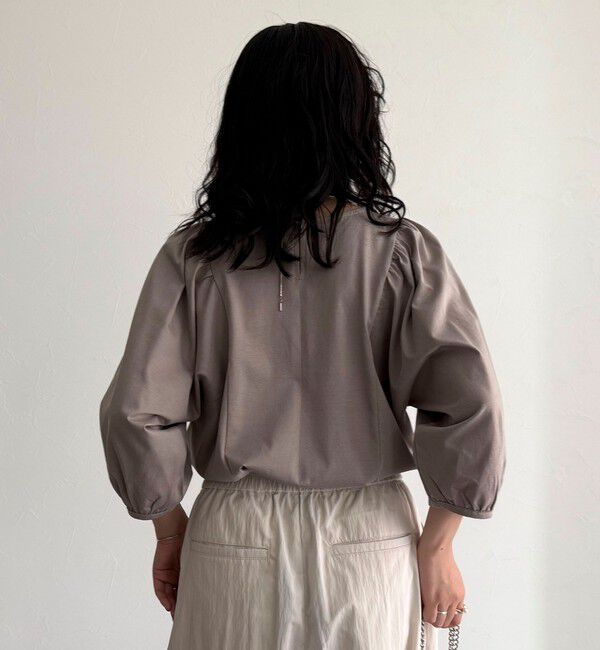 fredy emue「シルケット袖ギャザーカットソーブラウス」|Tシャツ・カットソー|