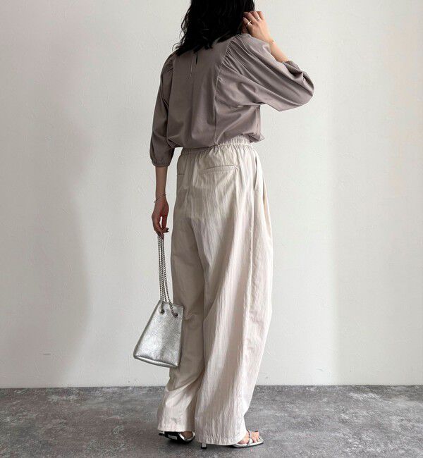 fredy emue「シルケット袖ギャザーカットソーブラウス」|Tシャツ・カットソー|