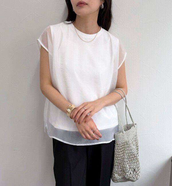 fredy emue「シアーオーガンジーレイヤードノースリーブブラウス」|シャツ・ブラウス|