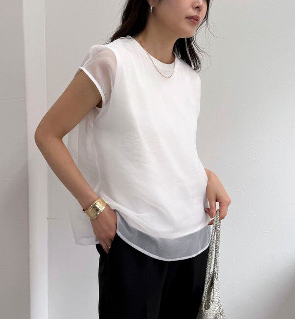 fredy emue「シアーオーガンジーレイヤードノースリーブブラウス」|シャツ・ブラウス|