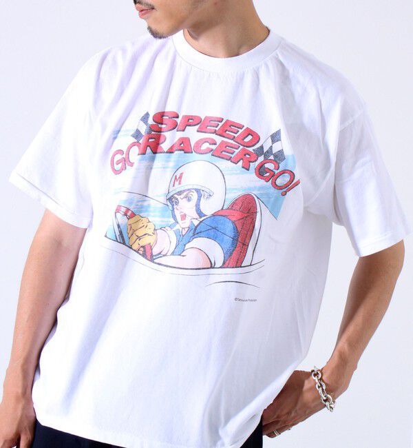 GLOSTER「昭和アニメヒーローTシャツ（スピードレーサー・ガッチャマン・マジンガーZ）」|Tシャツ・カットソー|ホワイト系その他