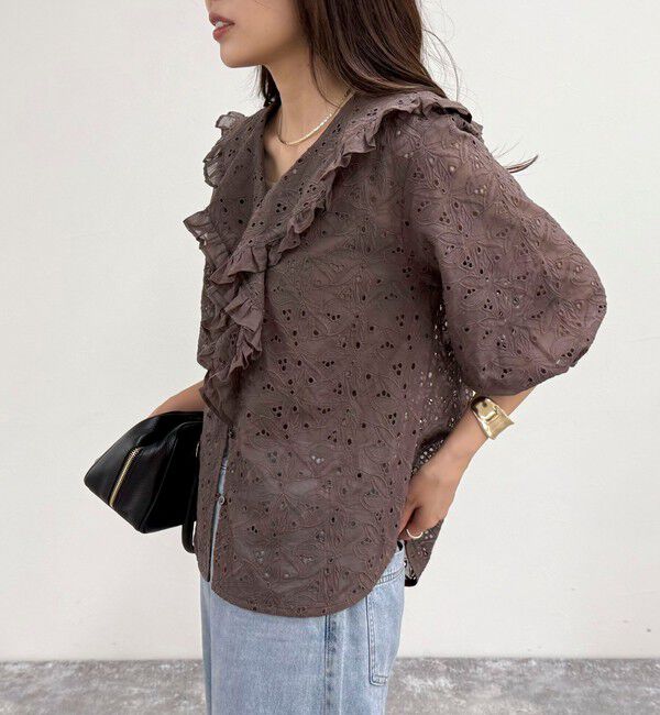 fredy emue「レースフリルカラーブラウス」|シャツ・ブラウス|