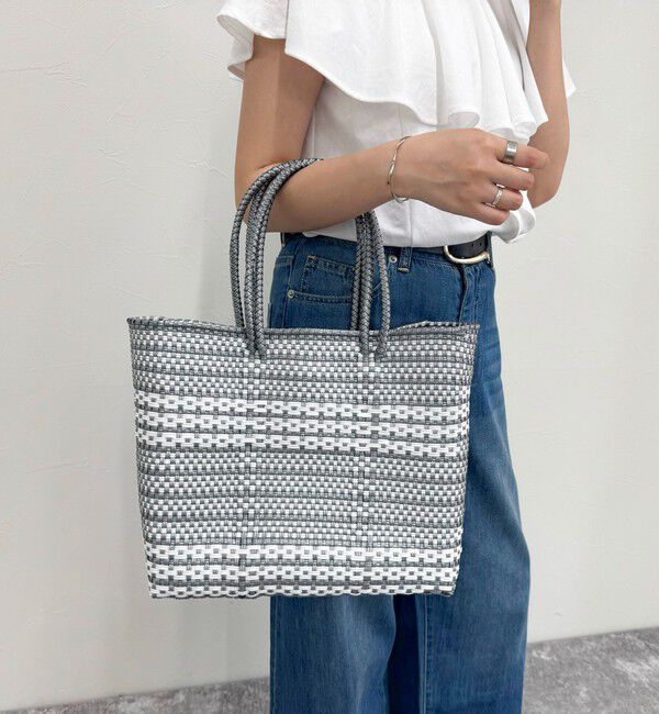 fredy emue「【MoonBird /ムーンバード】柄編みメルカドバッグ M」|かごバッグ|