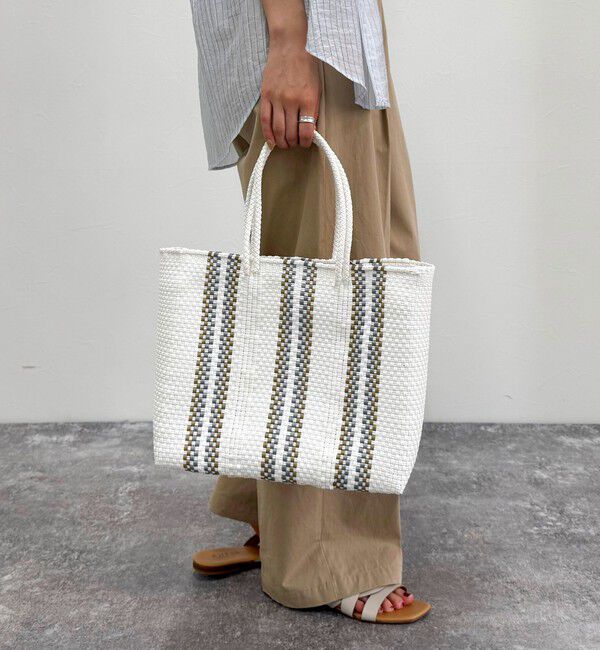 fredy emue「【MoonBird /ムーンバード】柄編みメルカドバッグ M」|かごバッグ|