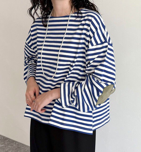 fredy emue「ボーダーハートパッチプルオーバー」|Tシャツ・カットソー|