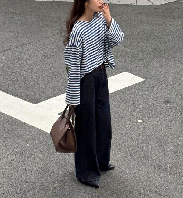 fredy emue「ボーダーハートパッチプルオーバー」|Tシャツ・カットソー|