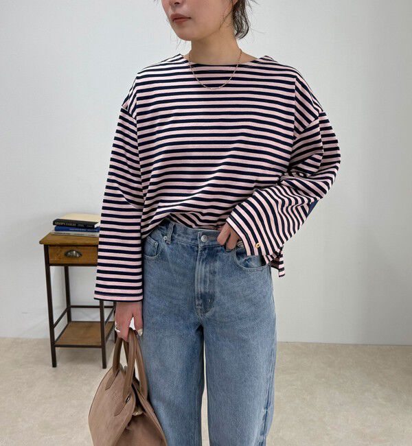 fredy emue「ボーダーハートパッチプルオーバー」|Tシャツ・カットソー|