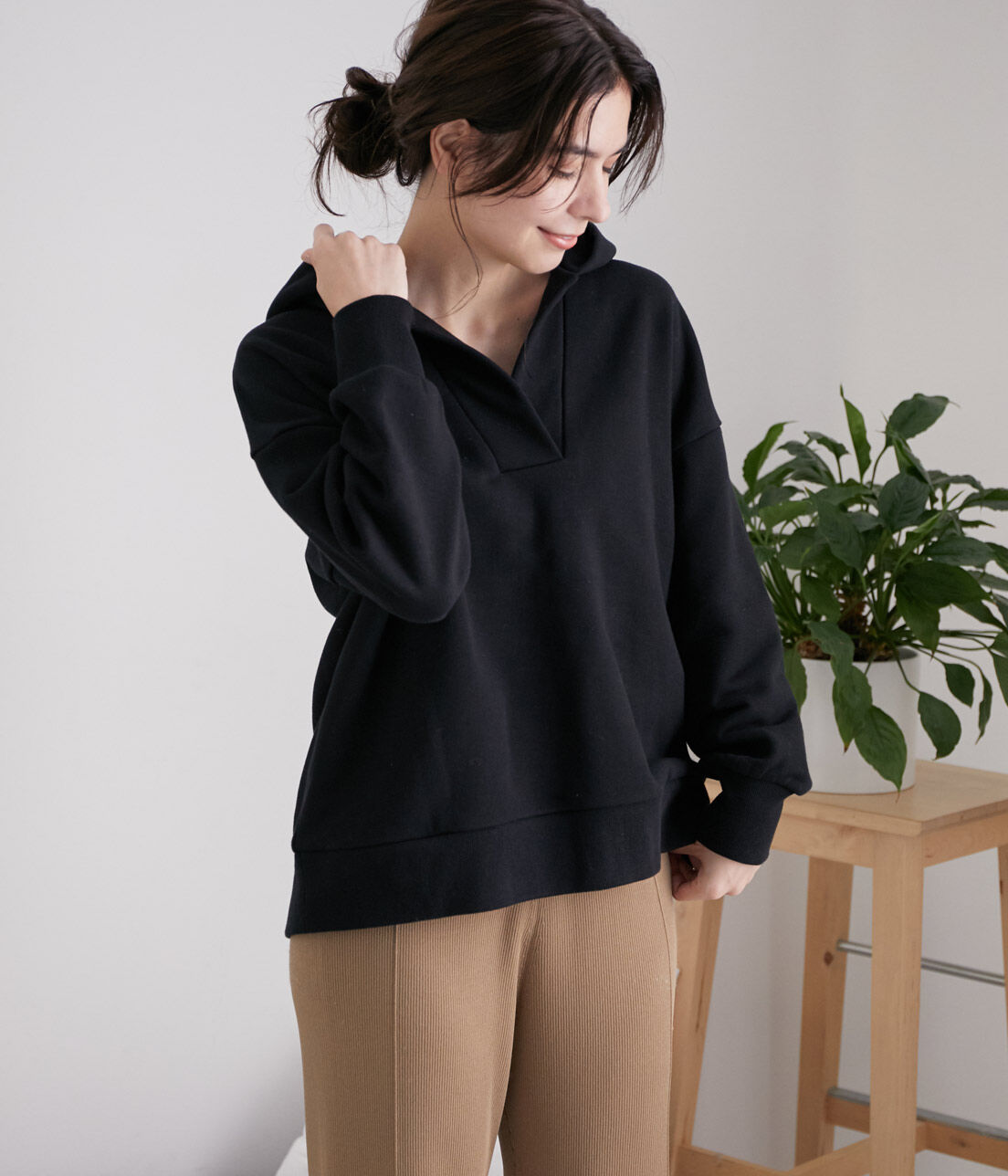 SALON adam et rope'「スキッパー裏毛フードパーカー」|パーカー|