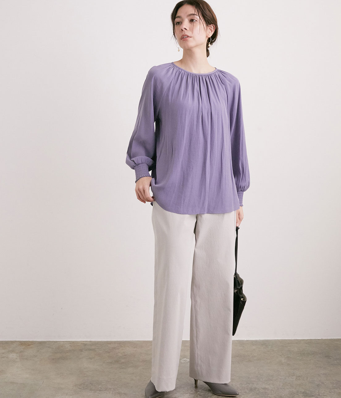 SALON adam et rope'「【UVカット・吸汗速乾】コットンライクポリエステルワイドパンツ」|その他|