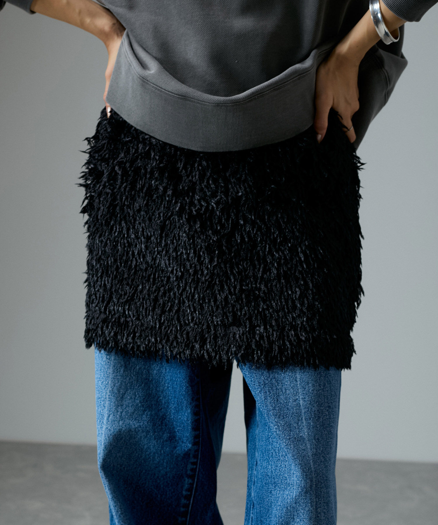 SALON adam et rope'「フェザーレイヤードスカート/ミニスカート【洗える】」|スカート|ブラック(01)