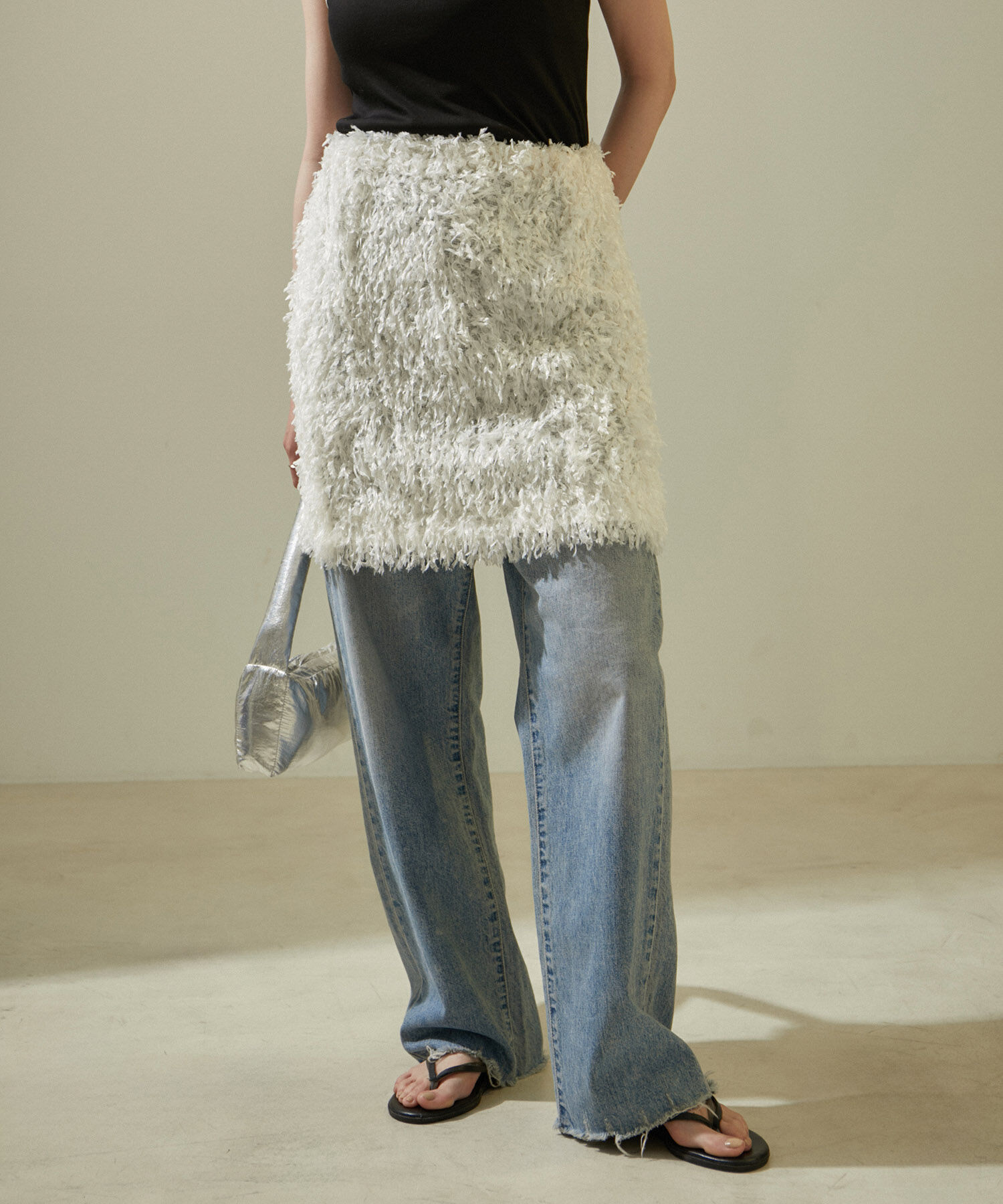 SALON adam et rope'「フェザーレイヤードスカート/ミニスカート【洗える】」|スカート|