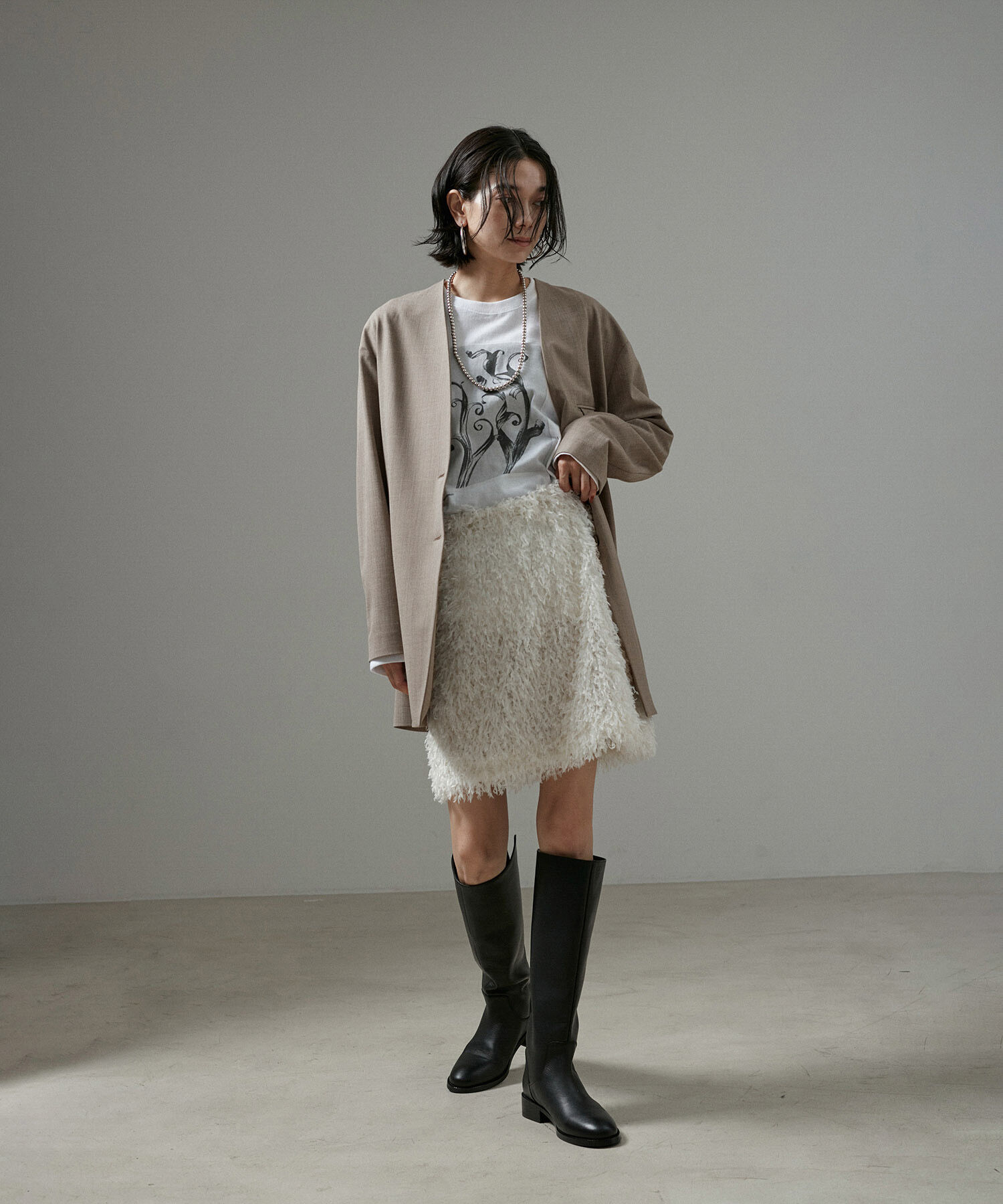 SALON adam et rope'「フェザーレイヤードスカート/ミニスカート【洗える】」|スカート|