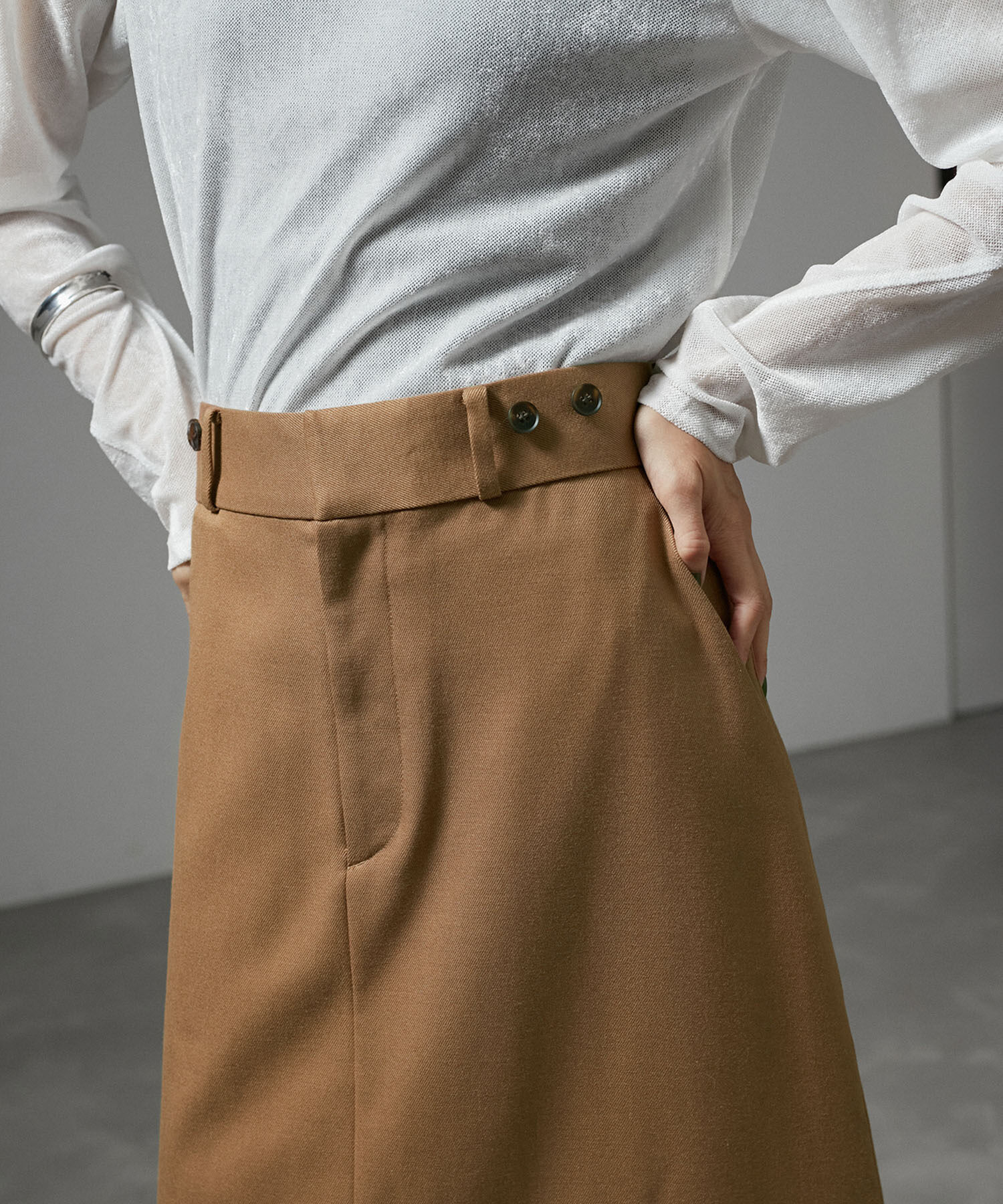 SALON adam et rope'「【WEB限定】サスペンダートラペーズスカート」|スカート|