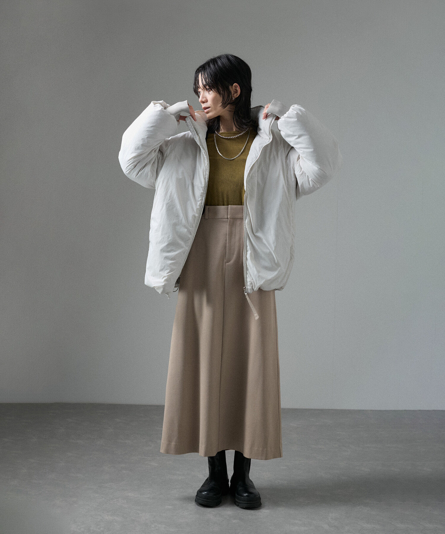 SALON adam et rope'「【WEB限定】サスペンダートラペーズスカート」|スカート|