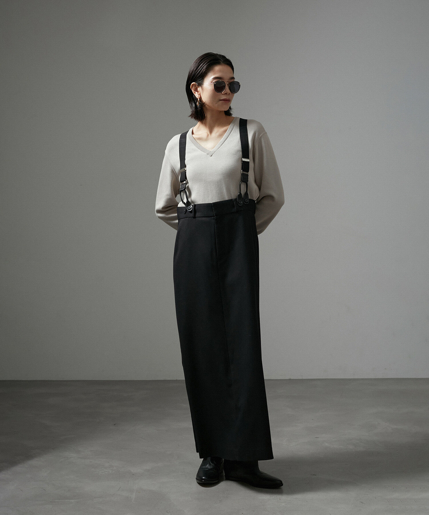 SALON adam et rope'「【WEB限定】サスペンダートラペーズスカート」|スカート|