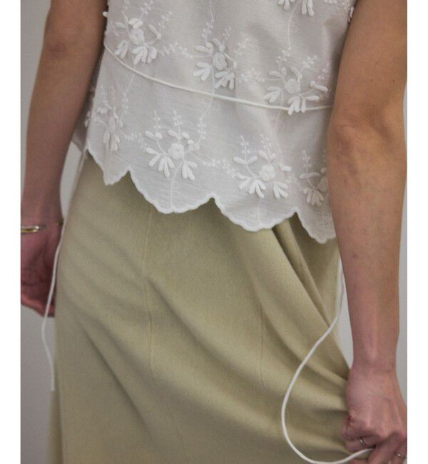 SALON adam et rope'「【WEB限定】３Dフラワーレースブラウス/ジレ［セットアップ対応］」|シャツ・ブラウス|